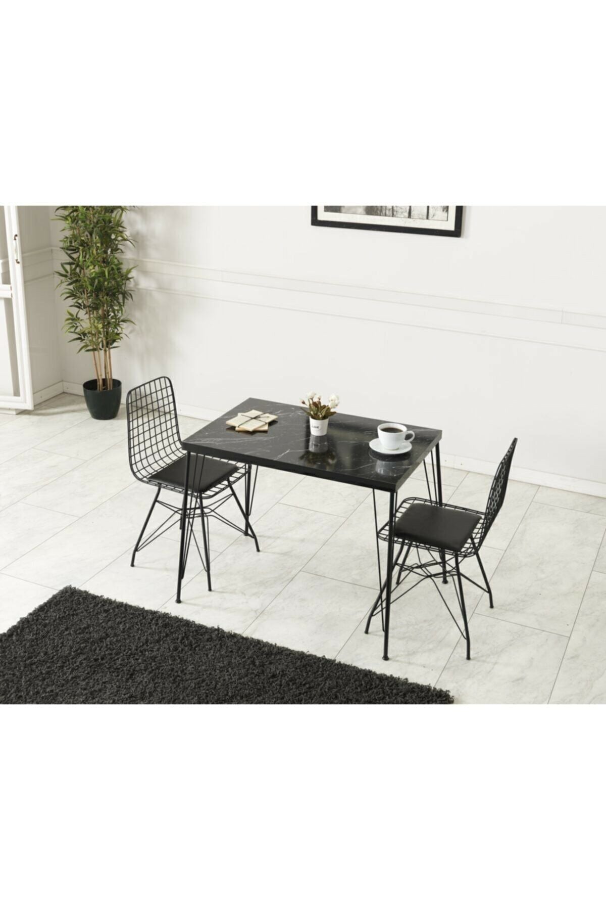 2 Kişilik Akça Masa Sandalye Takımı 60X90 Cm