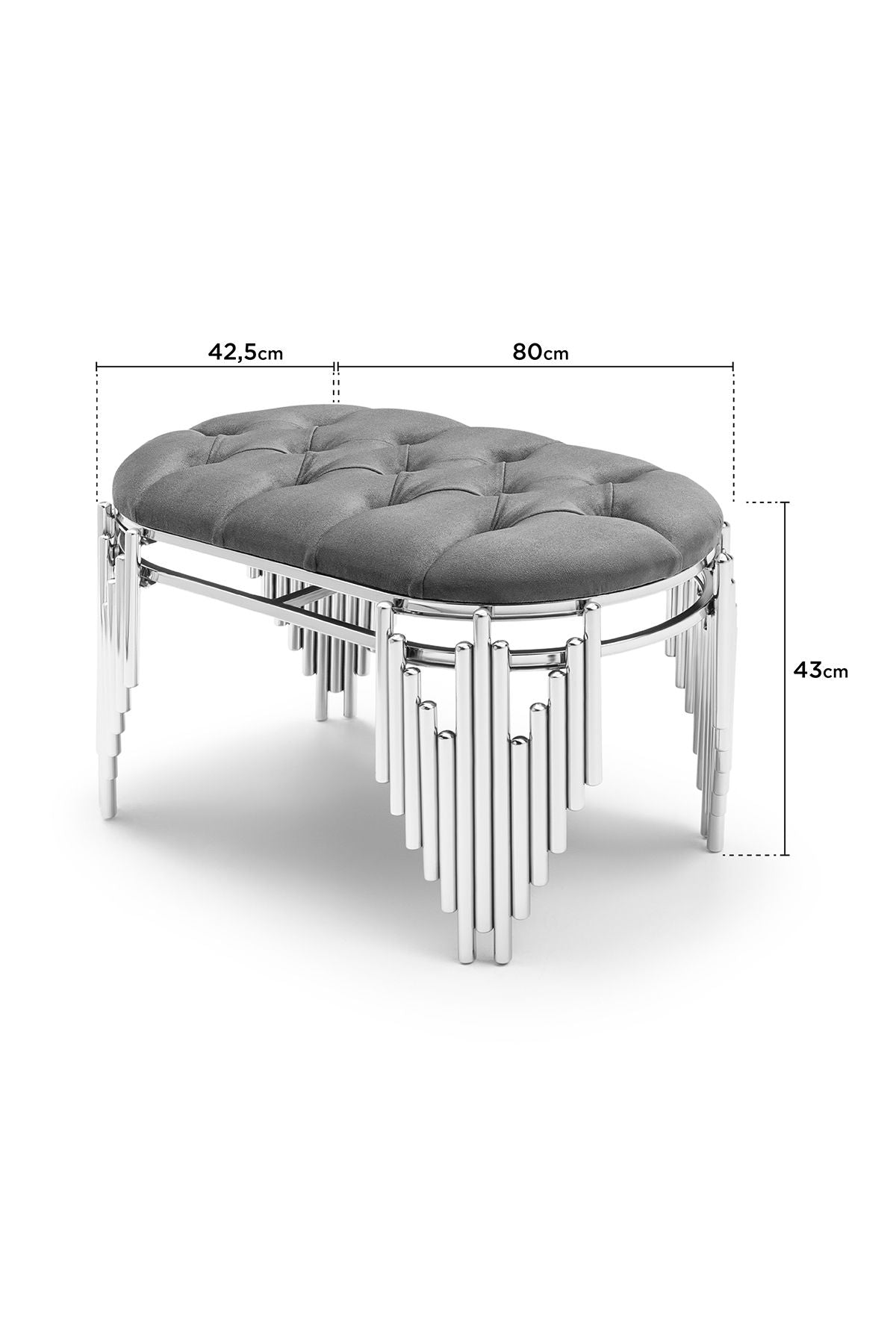 Mat Siyah Puf Ayakkabılık Bench 80 Cm